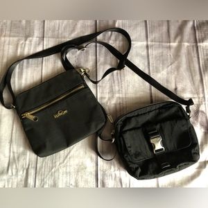 2 KIPLING Small Crossbody Bag. Black Color.